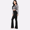 Fashion Casual Flares Jeans (Black_S)