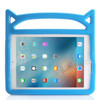 For iPad 9.7 (2018) & iPad 9.7 (2017) & iPad Air & iPad Air 2 Universal Cat Ear Shaped EVA Bumper Protective Case with Handle & Holder(Blue)