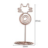 4 PCS Cartoon Cat Business Card Holder Metal Photo Clip Creative Desktop Note Clip(Rose Gold)