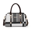 3 In 1 Fashion Color Matching Stripe Handbag Shoulder Bag (Black)