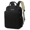 Waterproof Solid Color Rhombic Lattice Mummy Backpack Double-shoulder Bag(Black)