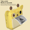 P1 Yellow Fawn  32GB Children Polaroid Camera 1200W Front And Rear Dual-Lens Mini Print Photographic Digital Camera Toy
