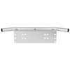 Universal License Plate Bumper Frame for Off-Road Jeep LED Work Light Bar Mounting Bracket with Front Bucket(Silver)