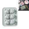 4 PCS Cartoon 6 Grid Kittens Silicone Ice Cube Chocolate Cake Mold Complementary Food Baking Mold(Blue)