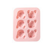 4 PCS Cartoon 6 Grid Kittens Silicone Ice Cube Chocolate Cake Mold Complementary Food Baking Mold(Pink)