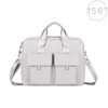 DJ09 Handheld Shoulder Briefcase Sleeve Carrying Storage Bag with Shoulder Strap for 15.6 inch Laptop(Silver Grey)