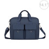 DJ09 Handheld Shoulder Briefcase Sleeve Carrying Storage Bag with Shoulder Strap for 14.1 inch Laptop(Navy Blue)