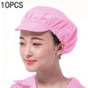 10 PCS Anti-static Dust-free Workshop Duck Tongue Working Cap With Skylight, Size:S(Pink)