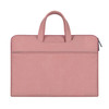 ST06 Waterproof PU Leather Zipper Hidden Portable Strap One-shoulder Handbag for 15.6 inch Laptops, with Suitcase Belt (Pink)