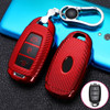 For Hyundai IX35 Smart 3-button Car TPU Key Protective Cover Key Case with Key Ring (Red)