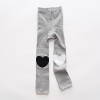 Combed Cotton Children Leggings Knee Mouth Love Stars Children Tights Pantyhose, Size:115cm(Grey Heart)