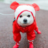 Pet Cartoon Pattern Waterproof All-inclusive Four-leg Raincoat, Size:XL(Red Bear)