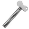 3 PCS Stainless Steel Squeezing Toothpaste Device Hair Key Squeegee Dyeing Tool Semicircular Metal Squeezer(Silver)