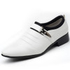 Men Set Business Dress Shoes PU Leather Pointed Toe Oxfords Shoes, Size:44(White)