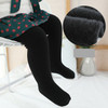 Autumn and Winter Children Pantyhose Brushed Thick Leggings, Size:S(Black)