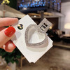 Fashion Flash Luxury Diamond Crystal Pearl Elegant Women Barrettes Hair Accessories(Heart silver)