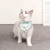 Pet Small Fresh Printing Triangle Saliva Towel Small Cat and Dog Collar Pet Accessories, Size:M(Blue)