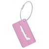 Brush Aluminum Luggage Tag Luggage Boarding Pass Check Tag(Rose Red)