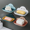 10 PCS Cloud Soap Box Toilet Creative Wall-mounted Bathroom Toilet Free Punch Double-layer Drain Rack(Pink)