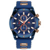 MINI FOCUS MF0089G Waterproof Quartz Watch Luminous Men Sports Watch(Blue Surface Blue Shell Blue Belt)