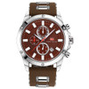 MINI FOCUS MF0089G Waterproof Quartz Watch Luminous Men Sports Watch(Coffee Surface  Silver Shell Brown Belt)