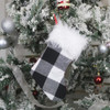 5 PCS Christmas Tree Ornaments Decoration Supplies Gift Bag Plush Christmas Socks Gift Bag Pendant(Black and White)