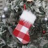 5 PCS Christmas Tree Ornaments Decoration Supplies Gift Bag Plush Christmas Socks Gift Bag Pendant(Red and White)