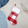 5 PCS Christmas Tree Ornaments Decoration Supplies Gift Bag Plush Christmas Socks Gift Bag Pendant(Red and White)