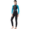DIVE&SAIL WS-19481 One-piece Long-sleeved Warm Diving Suit Surfing Snorkeling Swimsuit, Size:M(Black Blue)