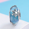 S925 Sterling Silver  Seasons Colored Glass Beads DIY Bracelet Accessories(Light Blue)