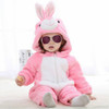 Babies Cartoon Animal Shape Flannel Jumpsuit Romper, Size:90CM(Pink Rabbit)