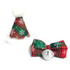 2 PCS Pet Christmas Hat and Bow Tie Set Holiday Accessories(Hat + Bow Tie)