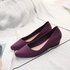 Shallow Mouth Square Head Single Shoes, Size:39(Purple)