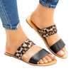 Ladies Flat Slippers Sandals, Size:42(Black)