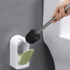 Bathroom Toilet Wall-mounted Toilet Brush Set with Soft Hair and Long Handle Without Dead Corners(Green)