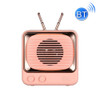 BD13 TV Shape Retro Bluetooth Wireless Speaker Mini Portable Card Audio(Pink)