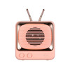 BD13 TV Shape Retro Bluetooth Wireless Speaker Mini Portable Card Audio(Pink)