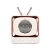 BD13 TV Shape Retro Bluetooth Wireless Speaker Mini Portable Card Audio(White)