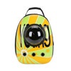 12-hole Breathable Transparent Go Out Portable Space Capsule Pet Carrier Backpack( Yellow Pink Letters)