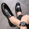 Men Business Casual Shoes Slip-on Shoes British Soft Shoes, Size:39(Black)