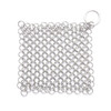 Stainless Steel Square Cast Iron Cleaner Pot Brush Scrubber Home Cookware Kitchen Cleaning Tool, Size:8×6inch