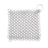 Stainless Steel Square Cast Iron Cleaner Pot Brush Scrubber Home Cookware Kitchen Cleaning Tool, Size:7×7inch