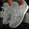 Autumn and Winter Sponge Sequins Breathable Platform Sports Shoes, Size:42(Silver)