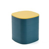 Desktop Contrast Color Multi-layer Jewelry Box With Mirror Rotating Storage Box(Blue Yellow)