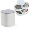 Desktop Contrast Color Multi-layer Jewelry Box With Mirror Rotating Storage Box(White Gray)