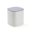 Desktop Contrast Color Multi-layer Jewelry Box With Mirror Rotating Storage Box(White Gray)