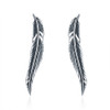 Sterling Silver Retro Style Female Earrings Simple Feather Earrings