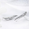 Sterling Silver Retro Style Female Earrings Simple Feather Earrings