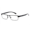 Simple Matel Frame Reading Glasses Hyperopia Eyeglasses +3.00D(Matte Black)