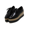High Heel Japanned Leather Shoes Platform Shoes, Size:37(Black)